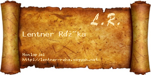 Lentner Réka névjegykártya